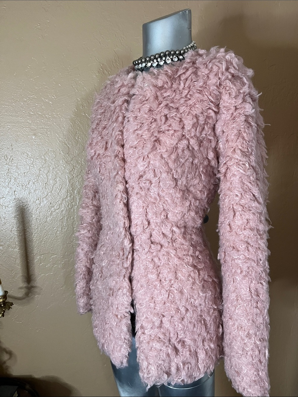 Collection by Bernardo Blush Pink Faux-Teddy Jacket/Coat.  Sz S